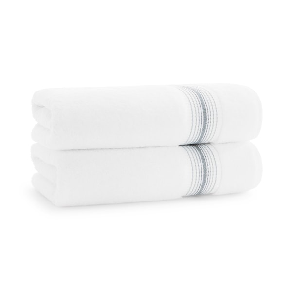 Monarch Brands Turkish Bath Towels, 30in x 60in, Striped , Slate, 2PK PNP-BT-STT-3060-18-SLT - main